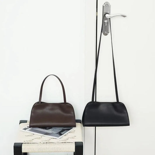 [Full Leather Inside Outside] Drinking Milk Cowhide Imported Saddle Leather Underarm Bag Single Shoulder Crossbody Bag Simple