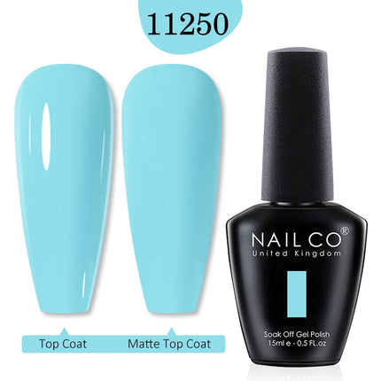 NAILCO 15ml Green Blue Series UV Nail Gel Polish Blue Colors UV&LED Gel Varnish Red Soak Off Semi Permanent LED Nail Gel Varnish