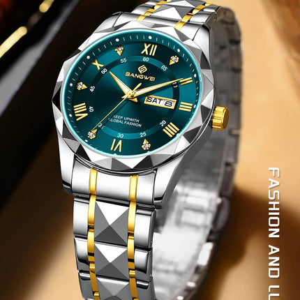 BANGWEI Orologio da donna Orologio di moda classico elegante di lussoBusiness Casual Data Orologi da donna al quarzo luminoso impermeabile in acciaio inossidabile platinumshop