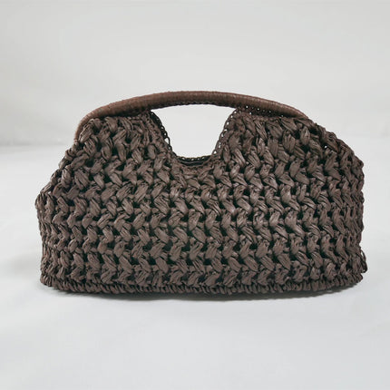 Fashion Straw Clip Shell Clutch Bag for Women Designer Paper Woven Handbags Casual vintage Handmade Summer Beach Bag 2025 PlatiNum