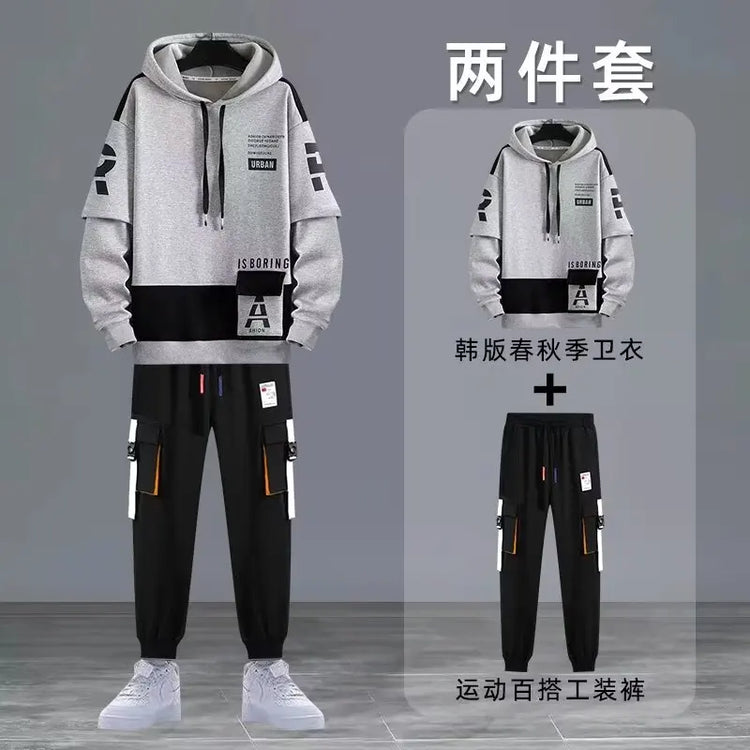 2022 Spring Autumn Men's Sets Print Tracksuit Men 2 Pieces Set Hoodies+Sweatpants Japan Fashion Men Clothing Jogging Sets Men