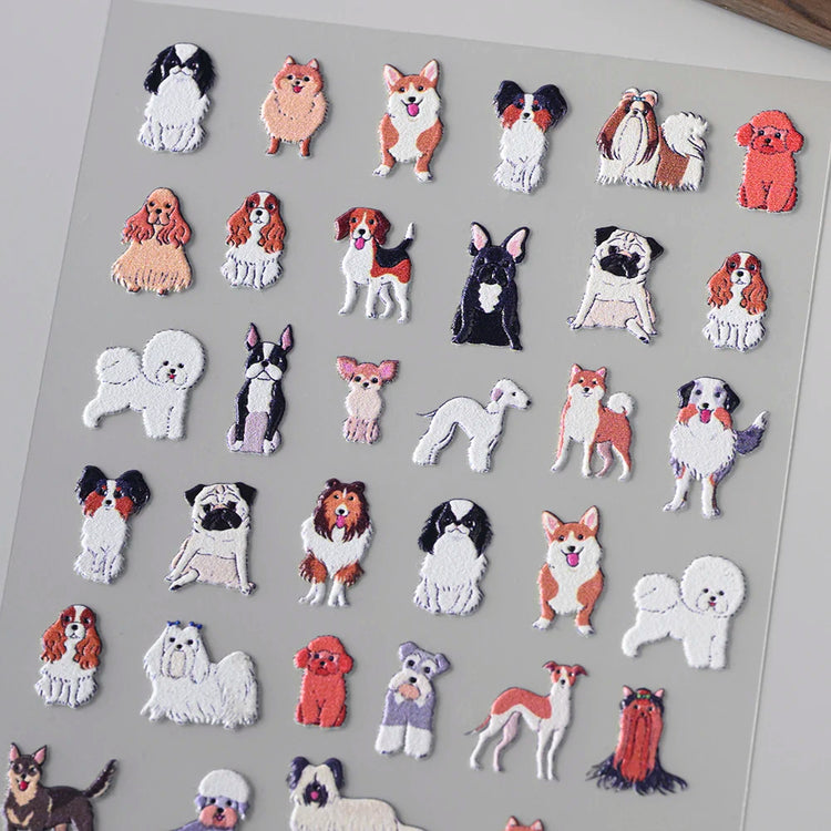 1Pcs 5D Lovely Dog/Cat Nail Art Stickers Cartoon Puppy Kitten Pet Animal Adhesive Nail Decals Y2K Manicure Decorations Sliders &