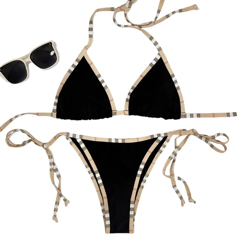 Set Bikini di Lusso a Righe con Halter per Donne, Costume da Bagno Sexy a Due Pezzi, Abbigliamento da Spiaggia alla Moda platinumshop