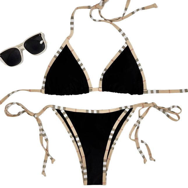 Set Bikini di Lusso a Righe con Halter per Donne, Costume da Bagno Sexy a Due Pezzi, Abbigliamento da Spiaggia alla Moda platinumshop