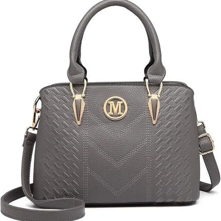 Borsa da donna Miss Lulu, borsa con manico medio modello litchi, borsa a tracolla elegante in maglia di alta qualità