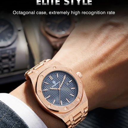 Customized Watch PAAZOMU Business Man Wristwatch Waterproof Luminous Date Men Watch Stainless Steel Quartz Watches For Men Reloj