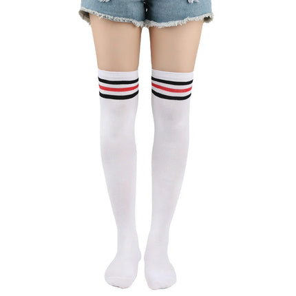 Calze Jk da donna Calzini cosplay per feste di Halloween Calzini sopra il ginocchio Calzini caldi Calza per stivali da donna Calzini lunghi a tripla banda
