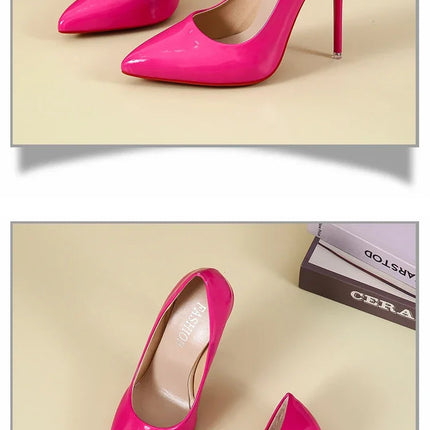 Scarpe da donna Tacchi alti rossi Décolleté sexy a punta da 12 cm Scarpe da sposa Scarpe da sposa Nude Colore nero Tacchi alti con fondo in gomma rossa platinumshop