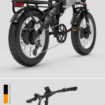 LANKELEISI X2000MAX E-Bicicletta per adulti 2000W 48V20AH City Ebicycle Pneumatico da 20 pollici Non pieghevole Strumento LCD Bicicletta elettrica