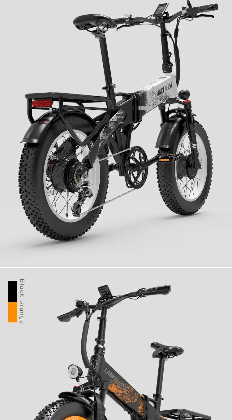 LANKELEISI X2000MAX E-Bicicletta per adulti 2000W 48V20AH City Ebicycle Pneumatico da 20 pollici Non pieghevole Strumento LCD Bicicletta elettrica