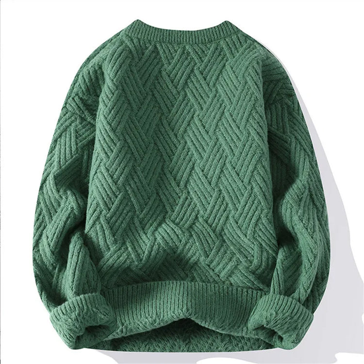 Autumn Winter O Neck Kint Pullovers Men Solid Color Casaul Sweater Loose Knitted Fashion Streetwear Warm Pullover Sweaters Man