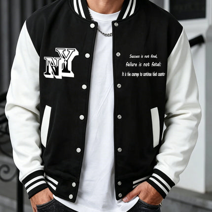 New York Brooklyn Art Letter Print Clothes Man'S Loose Sports Baseball Jersey Fashion High Street Veste Autumn Winter Jackets