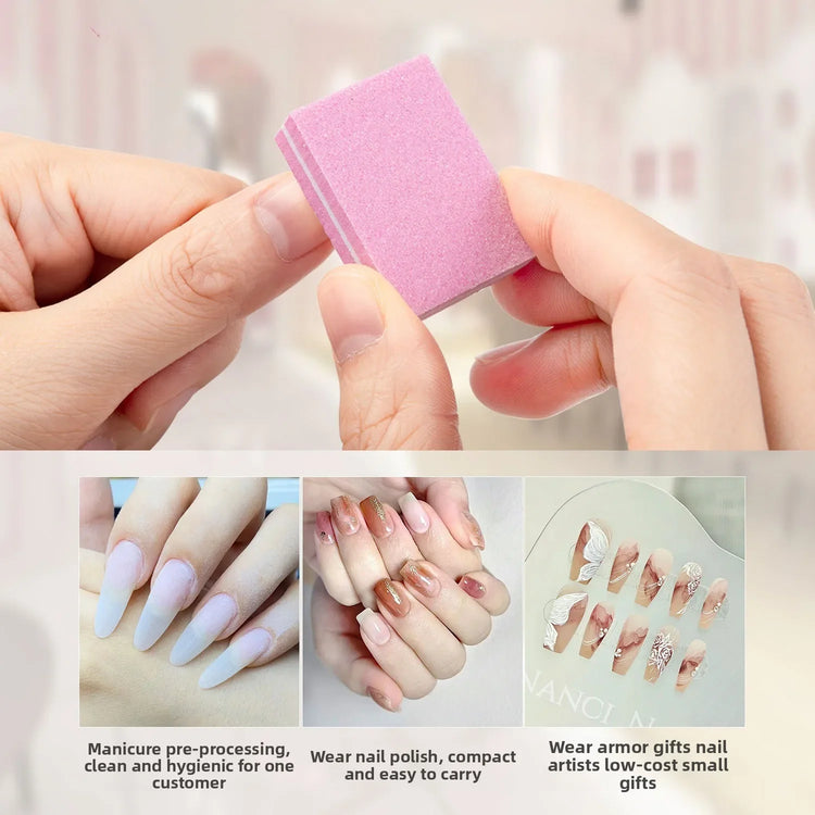 50pcs Lot Two-sided Mini Nail File Blocks Colorful Sponge Nail Buffer Block Nail Polishing Manicure Tools 100/180 Grit Wholesale 2026