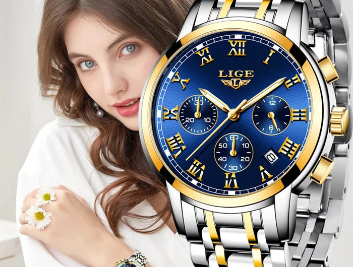 LIGE 2024 nuove donne di moda orologi da donna top brand di lusso creativo bracciale da donna in acciaio orologi orologio impermeabile al quarzo femminile platinumshop