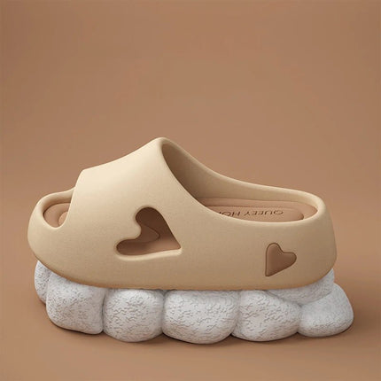 2025 Pantofole da donna alla moda Sandali Scivoli da spiaggia Scarpe da doccia spesse antiscivolo in tinta unita per la casa estiva all'esterno - platinumshop
