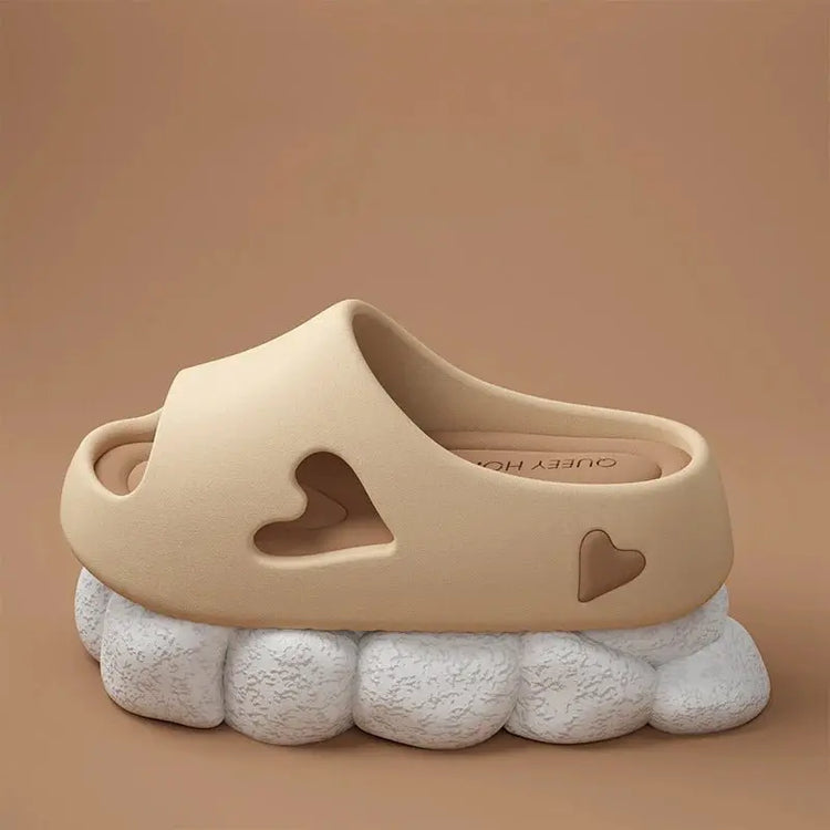 2025 Pantofole da donna alla moda Sandali Scivoli da spiaggia Scarpe da doccia spesse antiscivolo in tinta unita per la casa estiva all'esterno - platinumshop