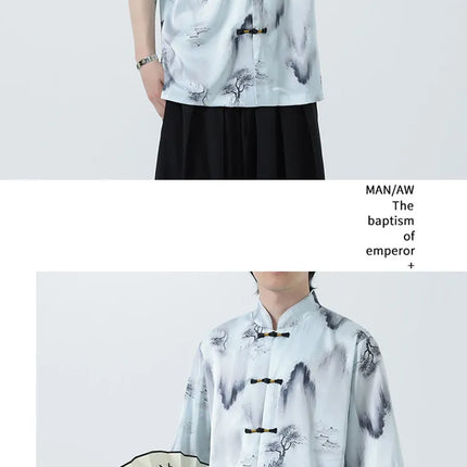 Camicie Stampate da Uomo, Stile Retrò Hawaiano, Traspiranti, Comode e Oversize con Maniche Corte