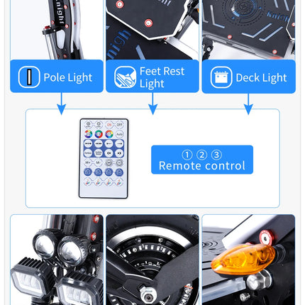 Halo Knight T107Max Scooter elettrico per adulti 14 pollici Off road Pneumatici E-Scooter per uomo 4000W 72V 50 AH Pieghevole City EScooter