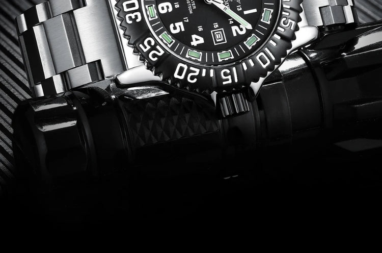 ADDIESDIVE 44mm Men's  Wrist Watch 50m Water Resistant Large Luminous Dial Date Display Stainless Steel Men's Quartz Watch