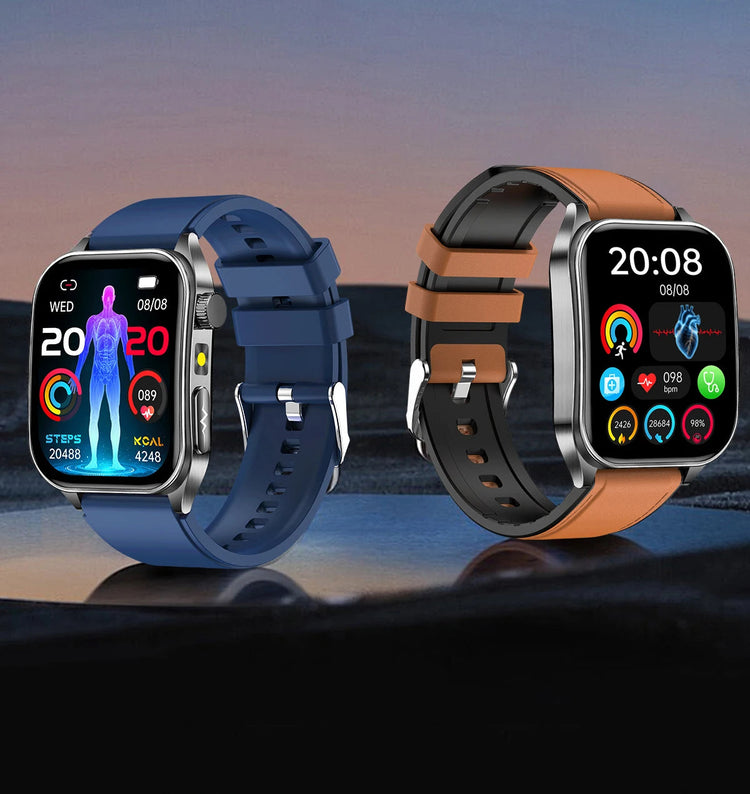 2026 Nuovo 650nm Terapia Laser Grassi nel sangue Acido urico Pressione sanguigna Smart Watch ECG + PPG Preciso Monitor di salute Smartwatch per gli uomini platinumshop
