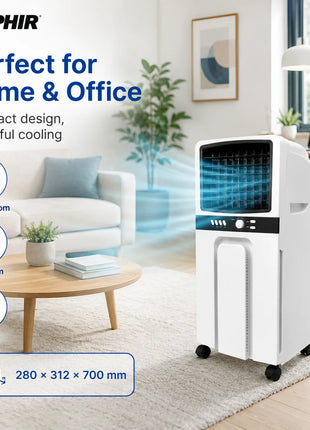 Raffrescatore d'Aria Portatile 6L 65W, Condizionatore Evaporativo a 3 Velocità con Ventola di Raffreddamento ad Acqua e Ruote per Casa, Camera da Letto, Ufficio