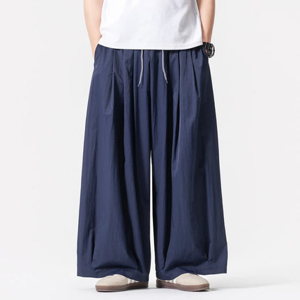 Pantaloni Harem Oversize da Uomo Leggeri Sottili Traspiranti Tinta Unita Stile Harajuku Gamba Larga Casual Moda Pantaloni Dritti Uomo 5XL