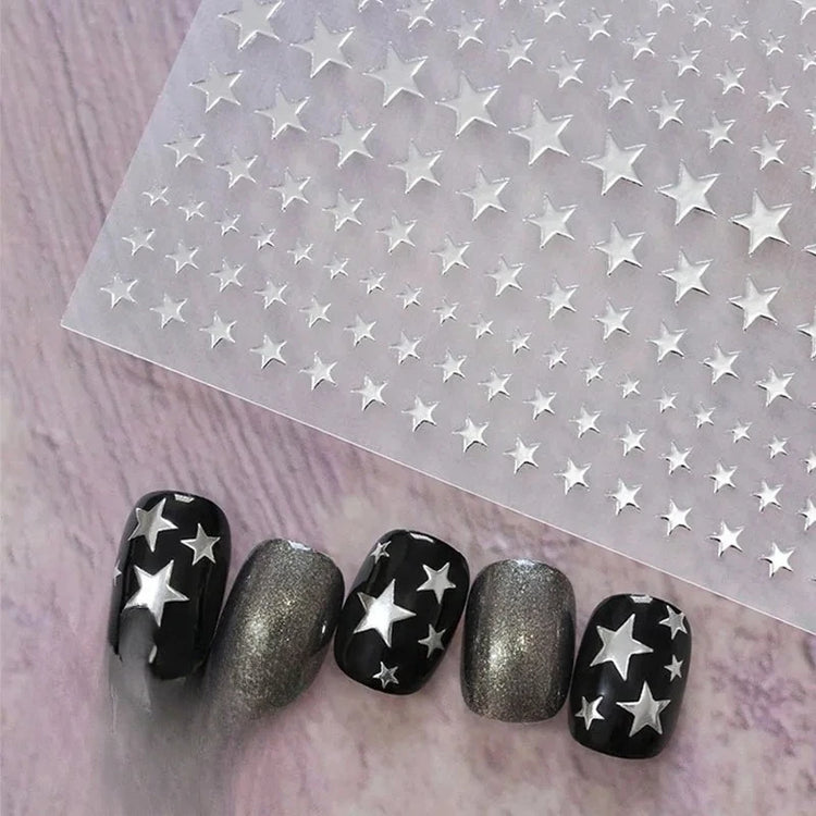 ail Stickers Self-adhesive Nail Ribbon Star Sticker Gel Polish Decals Kawaii Accesories ZJT15