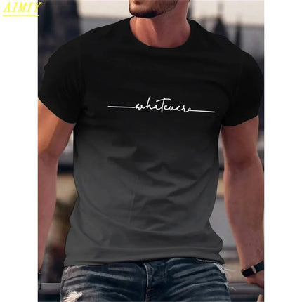 T-shirt da uomo casual sportiva oversize ampia più abbigliamento con stampa Milano comoda maglietta da shopping girocollo a maniche corte
