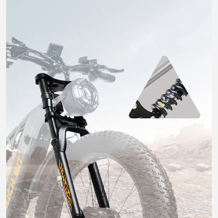 Bici Elettrica Fuoristrada C01, E-bike da Montagna 26'', Doppio Motore, Potenza di Picco 3000W, Batteria al Litio Rimovibile 48V 20Ah, Doppia Sospensione, Velocità Massima 60-63km/h