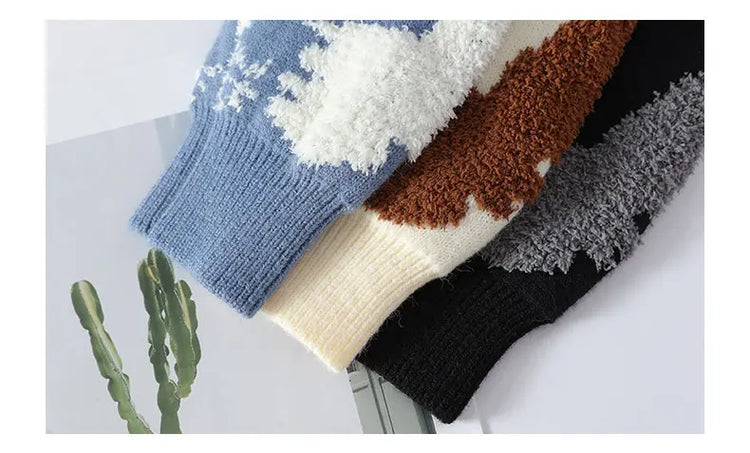 Autumn Winter Men Knitted Sweater Panda Printing Casual Round Neck Pullovers Sweater Designer Quality Men Clothing Jumper