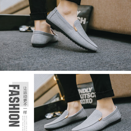 Scarpe casual da uomo in tela slip on mocassini alla moda per uomo abito di lusso scarpe da guida appartamenti formali per feste di matrimonio taglie forti