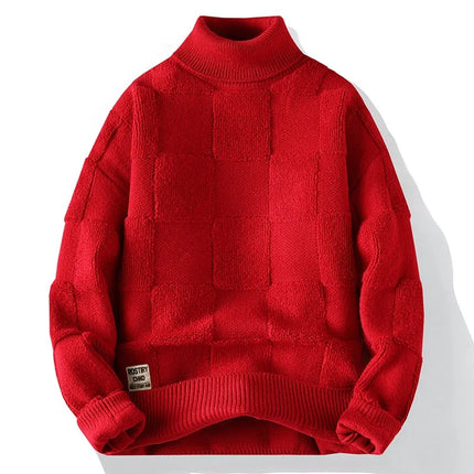 New Winter Men O-neck Knitted Pullovers Man Fleece WarmTurtlenecks Sweaters Man Casual Sweaters Quality Male Pullovers Size 4XL