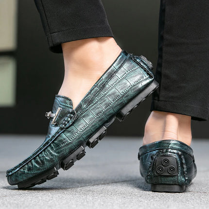 Scarpe Casual da Uomo, Mocassini con Finiture Metalliche, Comodi e Morbidi Slip-on per Adulti