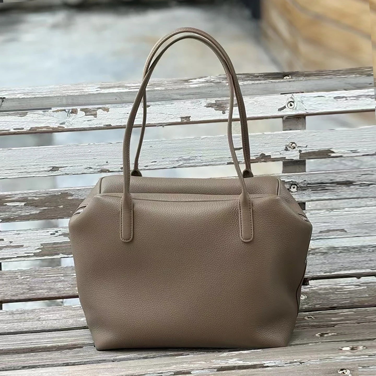 XHTY Genuine Leather Shoulder Bag Underarm Bag Women Soft Large Capacity Bowling Bag Simple Fashion Top Layer Cowhide New Model