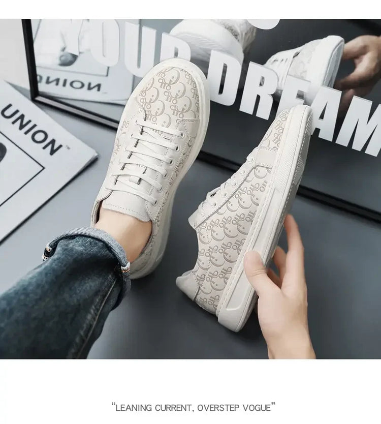 2026 Sneakers Casual Mens Designer Easy Matching Luxury Board Shoes Fashion Split Leather Flat Platform Gym Shoes