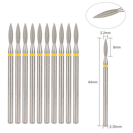 10Pcs Diamond Milling Cutter For Manicure Electric Nail Drill Bits Accessory Pedicure Machine Nail File Gel Remover Tool uñas Accesorios Y Herramientas