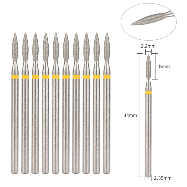 10Pcs Diamond Milling Cutter For Manicure Electric Nail Drill Bits Accessory Pedicure Machine Nail File Gel Remover Tool uñas Accesorios Y Herramientas