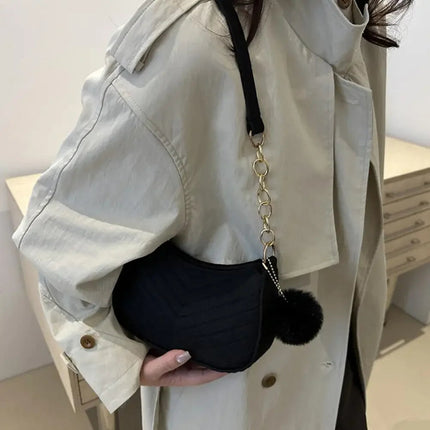 Mini Women Shoulder Bags Fashion Felt Women's Bag Design Advanced Underarm Handbags Mini Saddle Bag PlatiNum