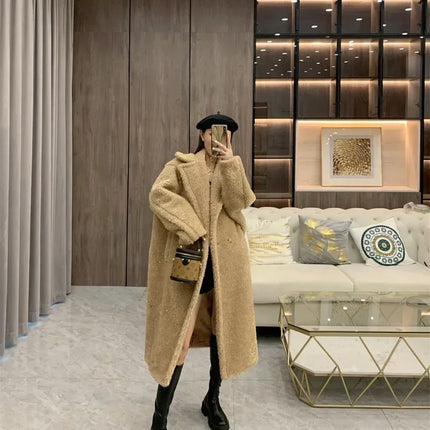 Max Teddy Coat 62% Alpaca 26% Wool 12% Silk Coat Winter Thicken Women's Coat