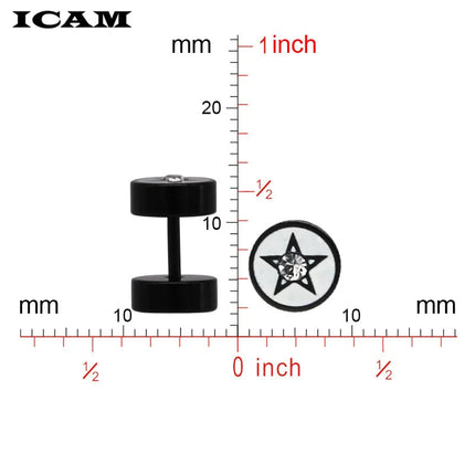 ICAM Orecchini in acciaio inossidabile al titanio medico stile punk Donna Uomo Bilanciere Manubri Punk Gotico Orecchino penetrante per uomo platinumshop