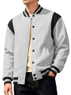 Men Color Block Varsity Jacket Fleece Lined Long Sleeve Button Baseball Coat Retro Swag Streetwear Casual Outerwear Y2K Clothes