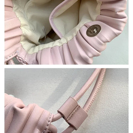 Summer Fashion New Crossbody Bag Women's PU Single Shoulder Mini Bag Luxury Versatile Pleated Casual Small Square Bag Handbags PlatiNum