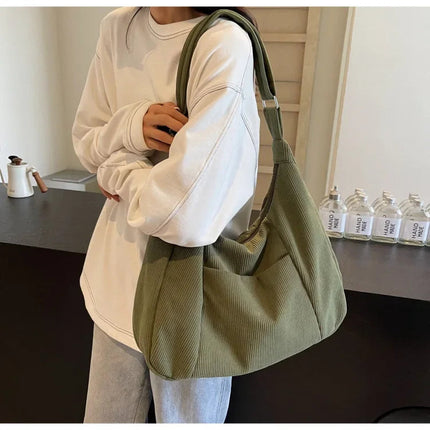 New Large Capacity Casual Crossbody Bag Simple Artistic Commuter Student Single Shoulder Bag Outdoor Leisure Women's Tote Bag PlatiNum