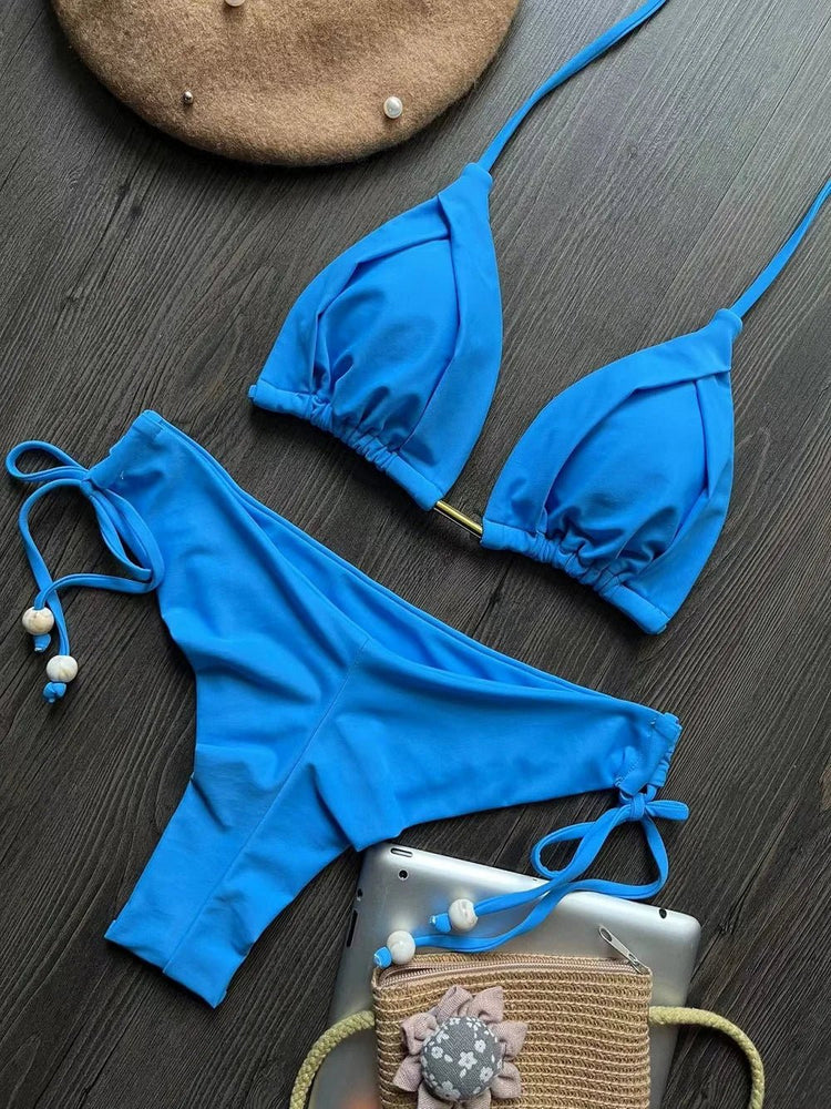RUOTONGSEPT 2025 Nuovo Sexy Costume da Bagno Triangolare in 13 Colori per Donne, Bikini Brasiliano, Costume Push-Up, Set Bikini da Spiaggia platinumshop