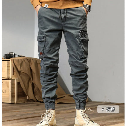 CAAYU Joggers Cargo Pants Men Casual Y2k MultiPocket Male Trousers Sweatpants Streetwear Techwear Tactical Track Black Pants Men