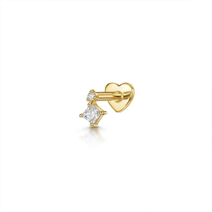 AIDE Heart Round Ball Flat Helix Piercing Earring 925 Sterling Silver Ear Studs Geometric Zircon Exquisite Trinket Studs Aretes PlatiNum