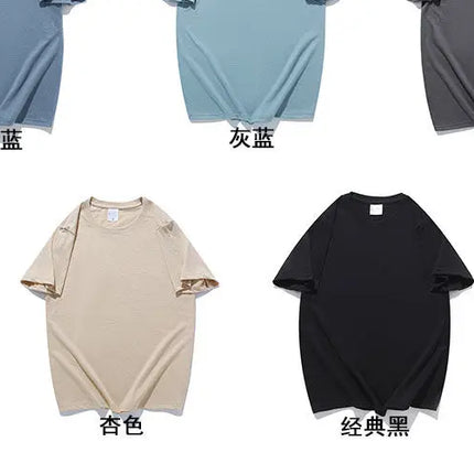 100% Cotton T-shirt Men Women Solid Color O-Neck Short Sleeve Top Summer Korean Loose Half Sleeve T-shirt Unisex M-4XL
