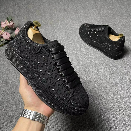 2026 spring and autumn new trendy brand low-top hot diamond board shoes men's lace-up versatile sports dad shoes