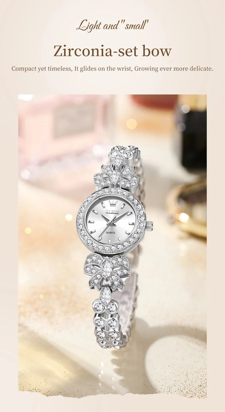OLEVS 5887 Orologi da donna Elegante orologio al quarzo originale Orologi luminosi impermeabili per regalo donna Cinturino con diamanti Reloj Mujer platinumshop