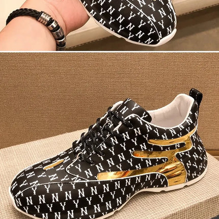 Brand Men Sneakers Fashion Print Casual Shoes Men Breathable Lace Up Running Shoes Luxury High Quality Men Sport Shoes 2026 New